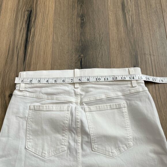 NEW Spanx Seamed Front Wide Leg Jeans Large TALL High Rise Shaping Ecru White - Picture 13 of 14